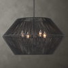 Suva 4 Light Black Rope Pendant, by Uttermost, 28" width x 16.25" height x 28" diameter thumbnail 2