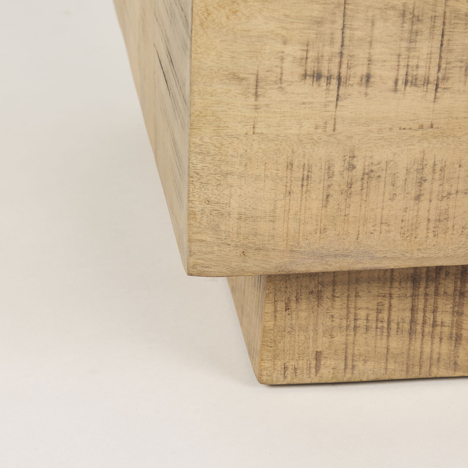 Hayden Light Brown Wood End/Side Table, Side & End Table by Mercana, 22" length x 22" width x 24" height View 10