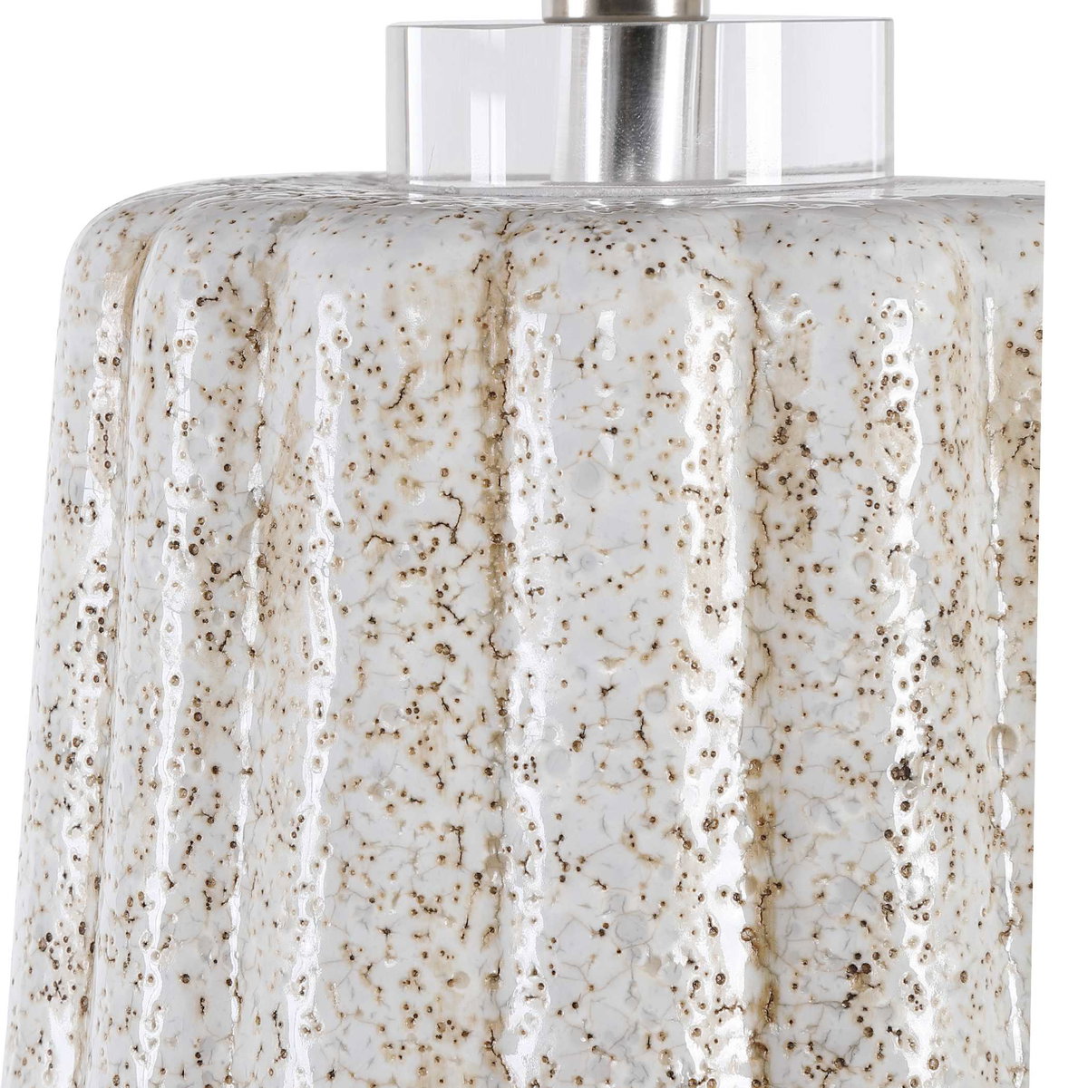 Pikes Stone-Ivory Table Lamp, by Uttermost, 17" width x 26" height x 17" depth View 6