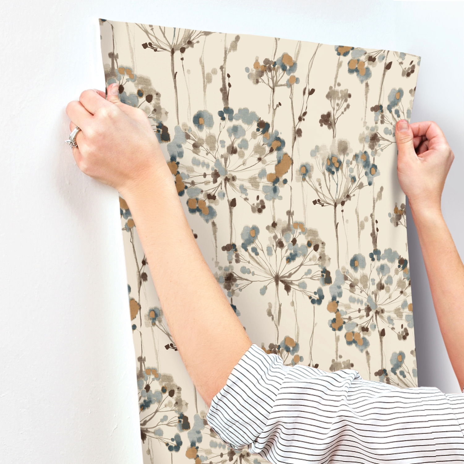Flourish Teal Wallpaper large image 