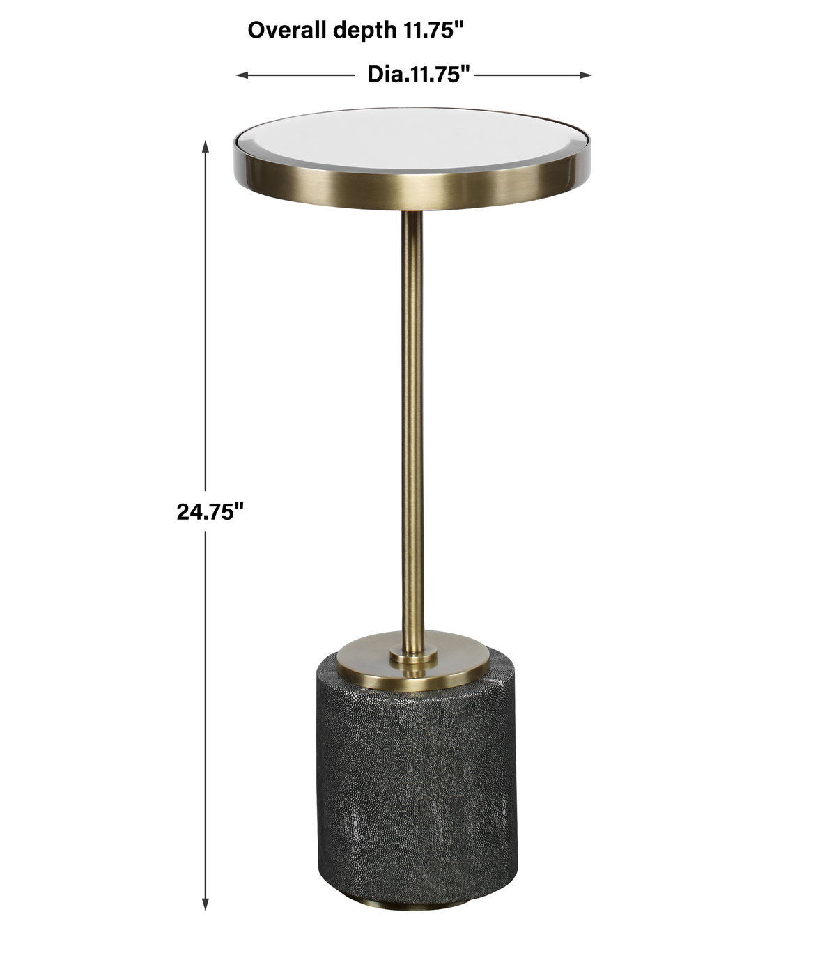 Laurier Mirrored Accent Table, Side & End Table by Uttermost, 11.75" width x 24.75" height x 11.75" depth View 3