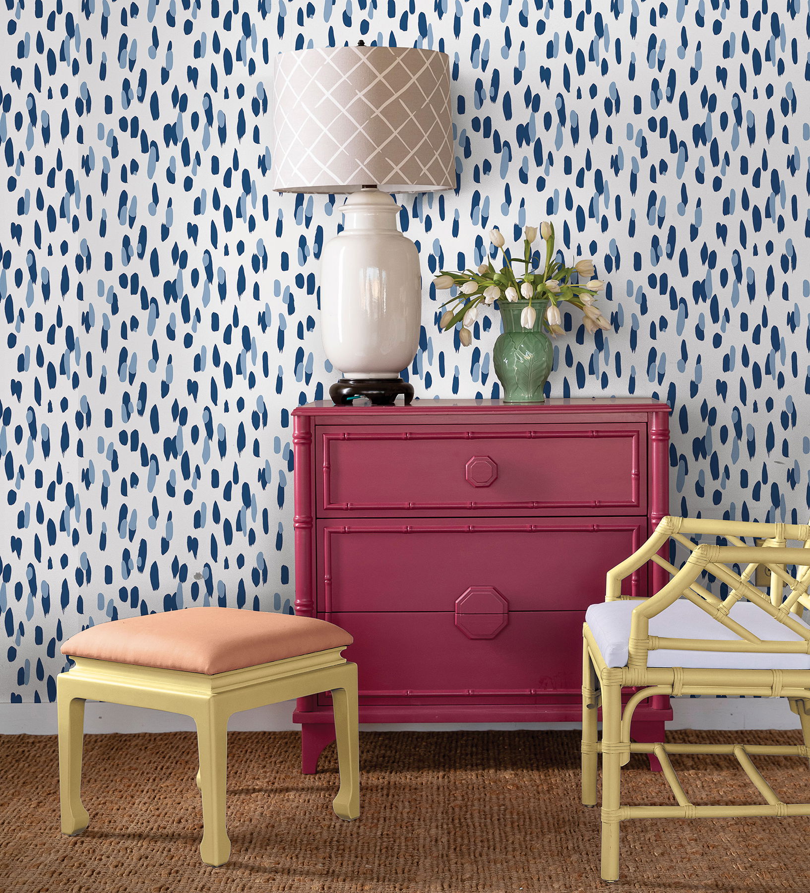 Club House Navy Blue Peel & Stick Wallpaper large image 
