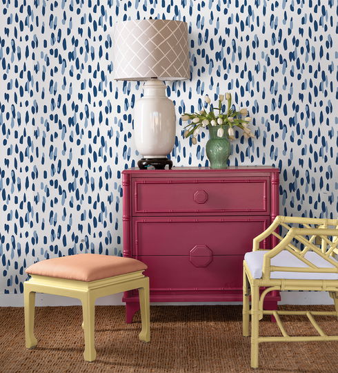 Club House Navy Blue Peel & Stick Wallpaper