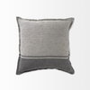 Zadie 20x20 Light Gray and Dark Gray Fabric Color Blocked Pillow Cover, Decorative Pillow by Mercana, 20" length x 20" width x 0.2" height thumbnail 9