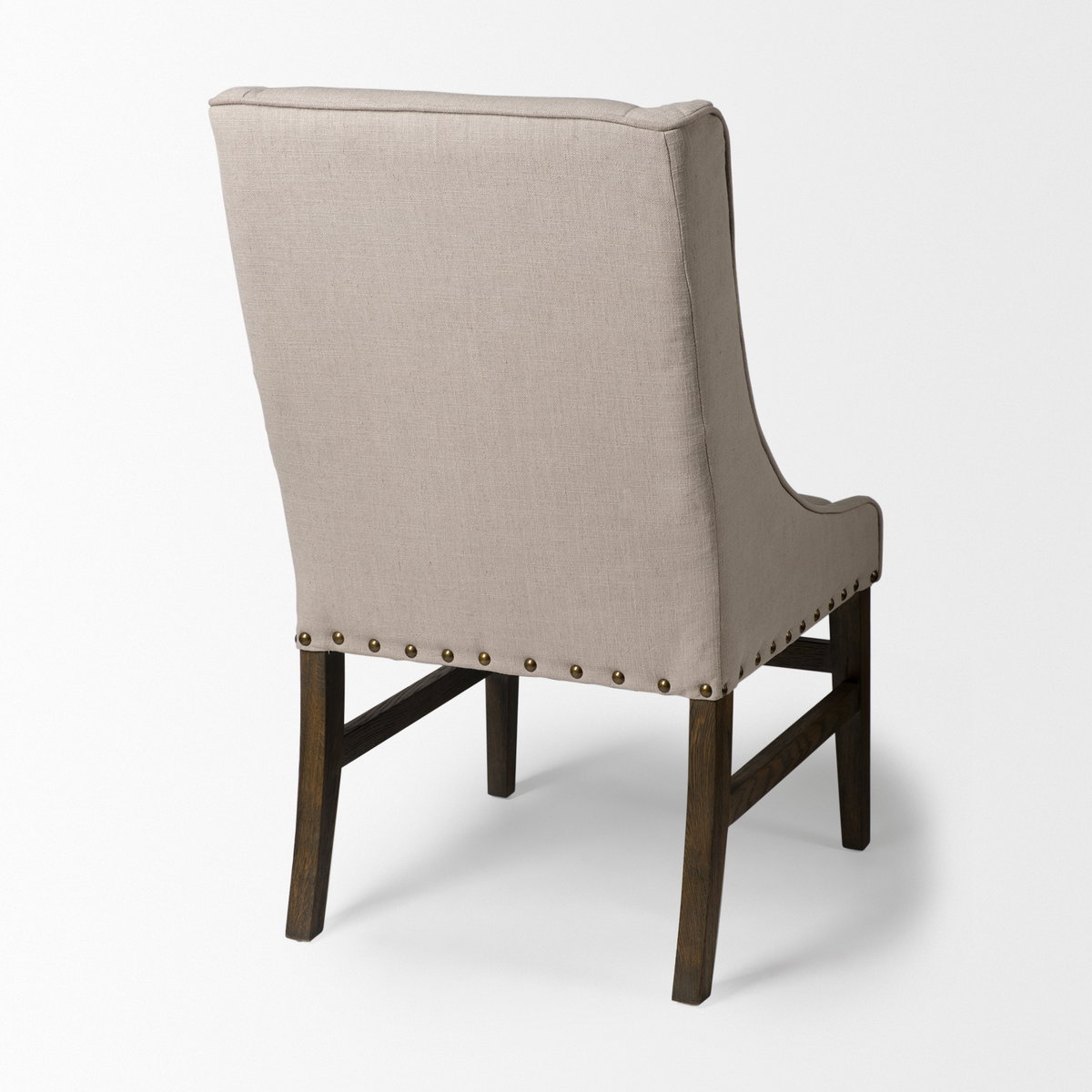 Kensington I Beige Fabric and Solid Wood Dining Chair, by Mercana, 22.25" length x 23.25" width x 39.5" height View 6