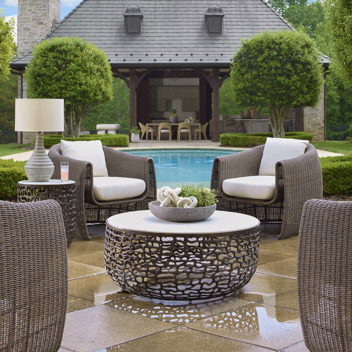 Tropic Outdoor Lounge Chair, Furniture by Uttermost, 32" width x 30.75" height x 36.5" depth View 2