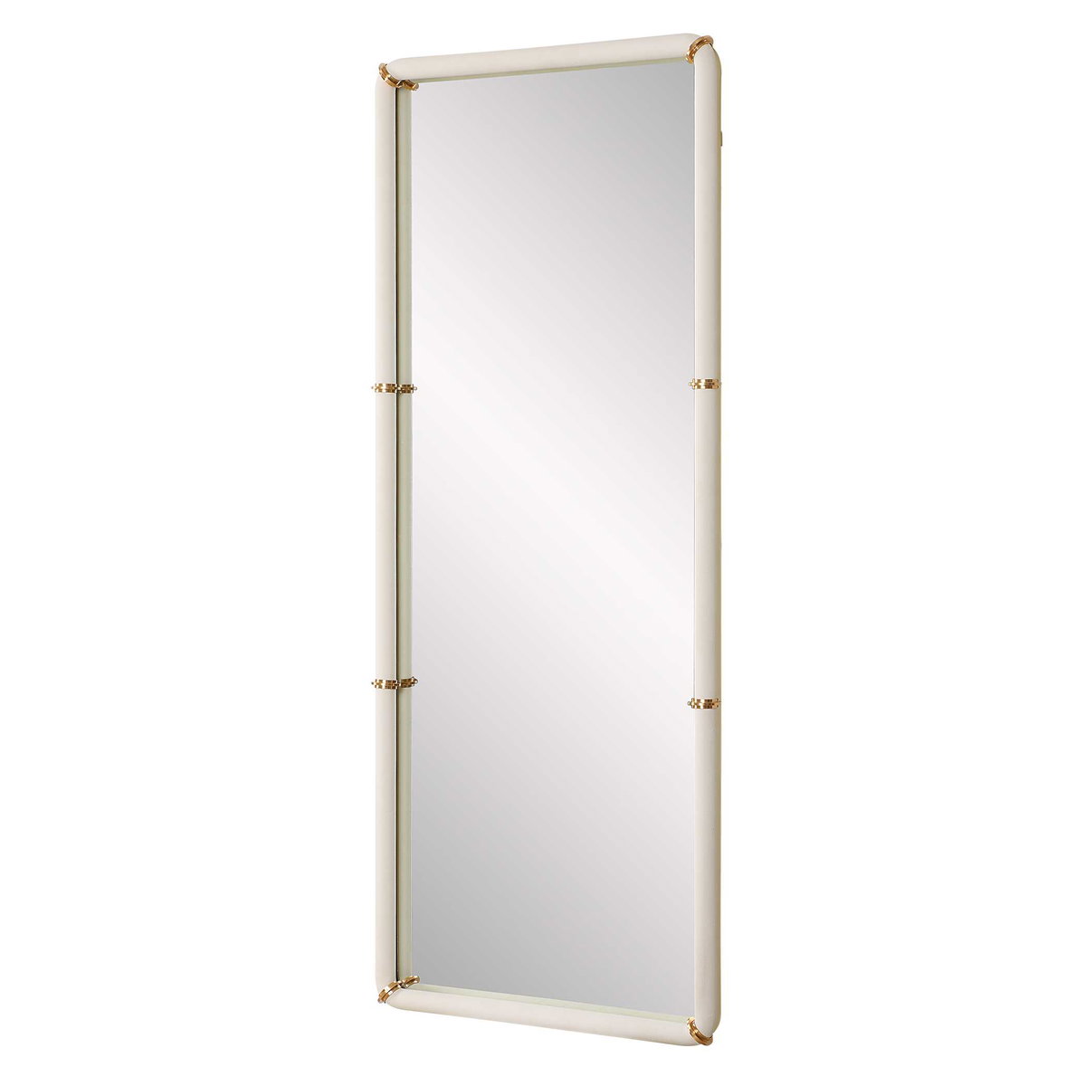 Cyprus White Dressing Mirror, Floor Mirror by Uttermost, 30.5" width x 72" height x 2.87" depth View 5