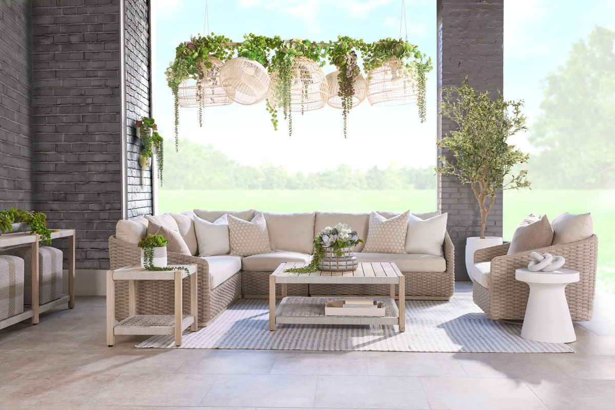 Caspian Outdoor Modular Left Facing 1-Arm Sofa, Seating by Essentials for Living, 58" width x 36" height x 36" depth View 11