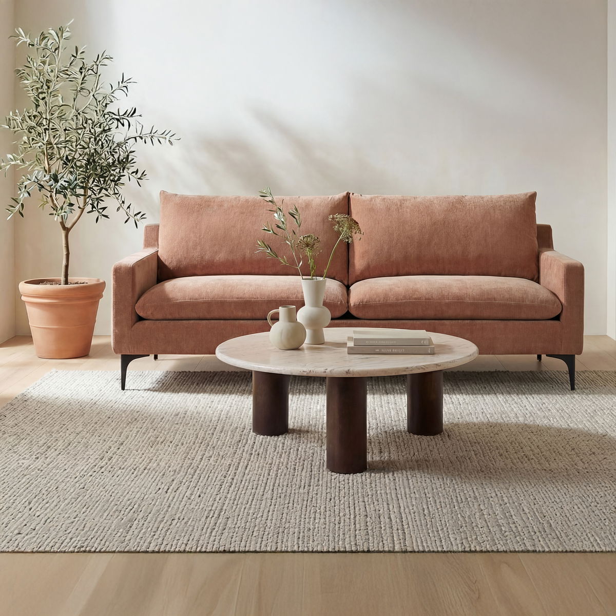 Paris Sofa Heritage Pink, Sofas & Sectional by Moe's Home, 80" width x 27.5" height x 35" depth View 6