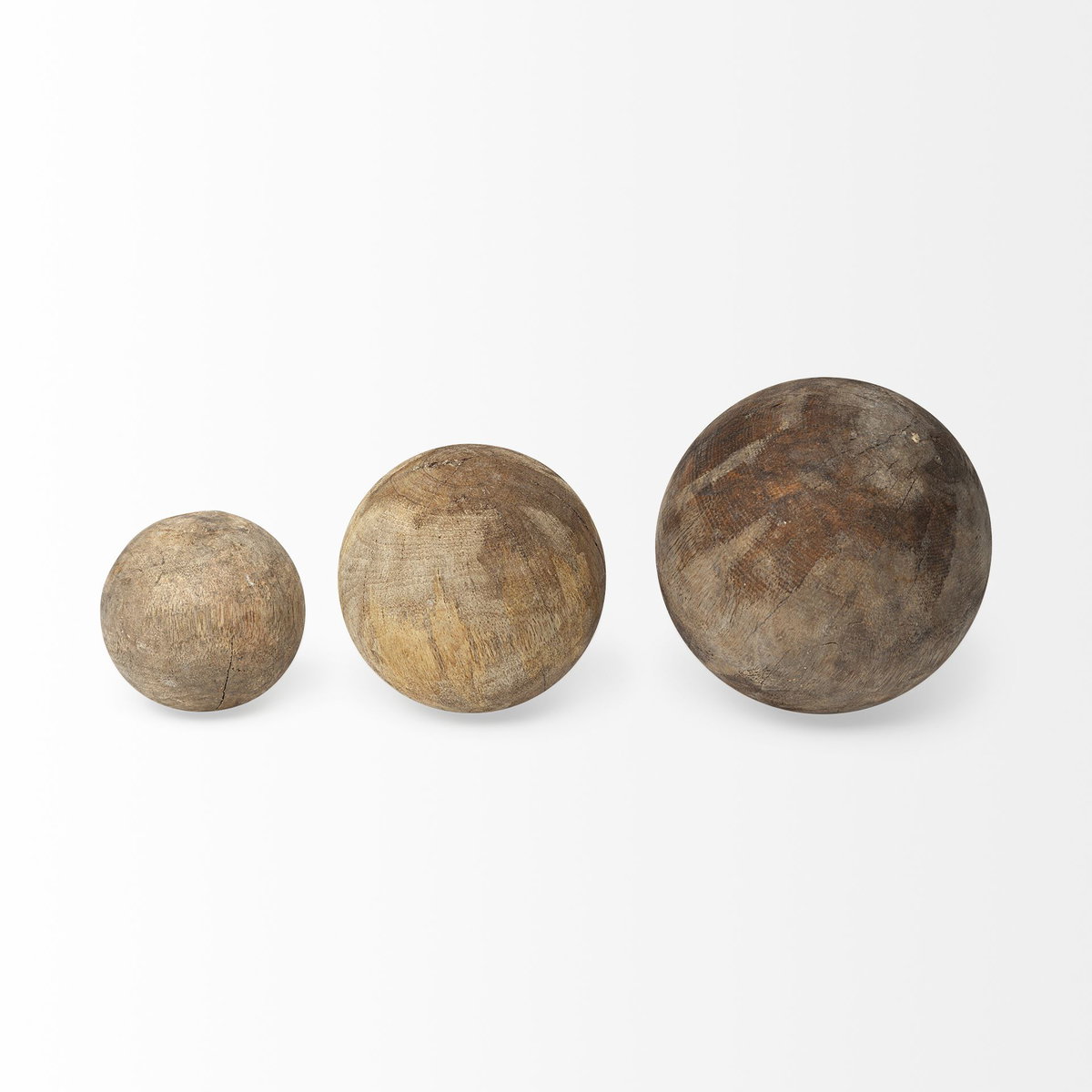 Carrick (Set of 3) Natural Wood Decorative Spheres, Decorative Object by Mercana, 5" length x 5" width x 5" height View 6
