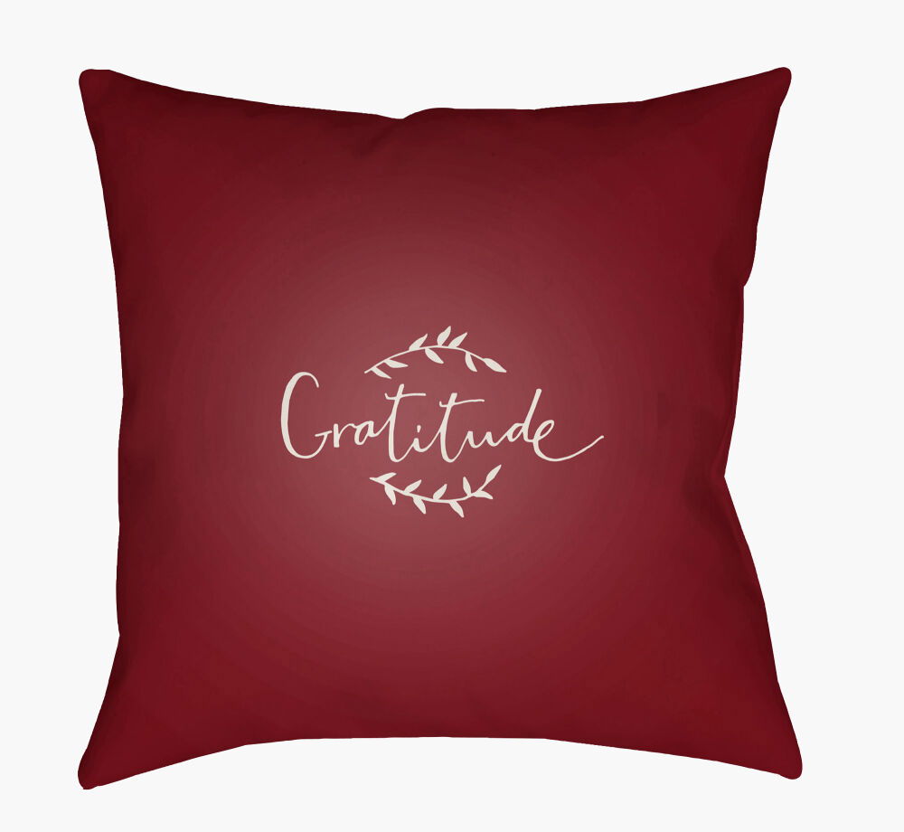 Gratitude Accent Pillow, Decorative Pillow by Surya, 18" length x 18" width