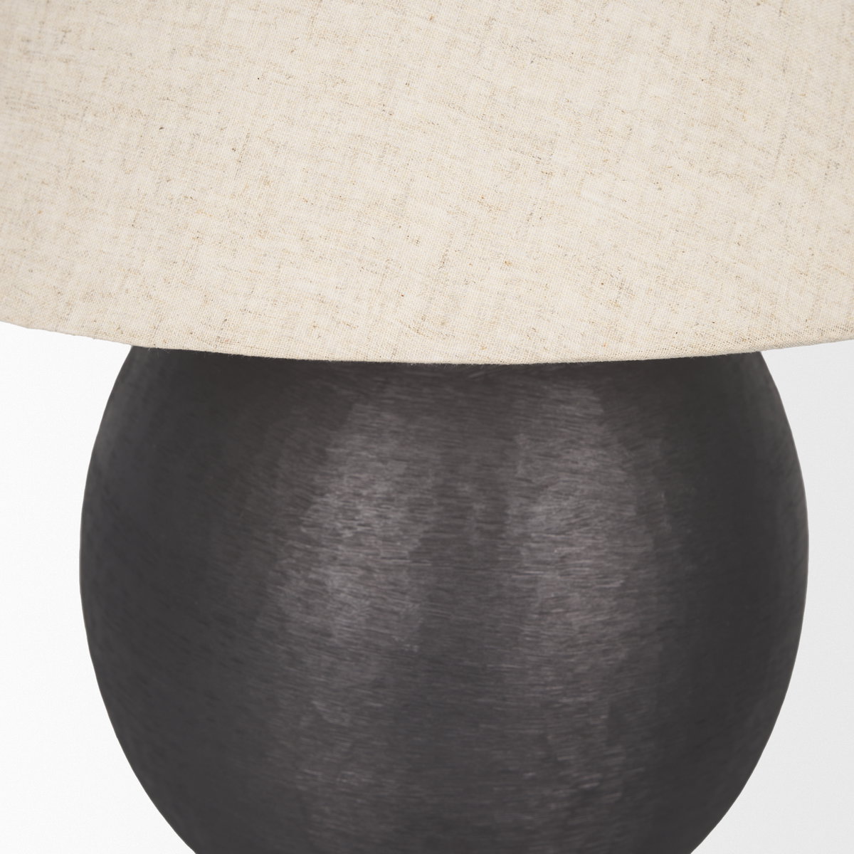 Sadiyah Black Brushed Metal with Beige Shade Table Lamp, by Mercana, 19.5" length x 19.5" width x 24" height View 9