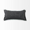 Malia 14x26 Black and Teal Fabric Fringed Decorative Pillow Cover, by Mercana, 14" length x 26" width x 0.2" height thumbnail 6