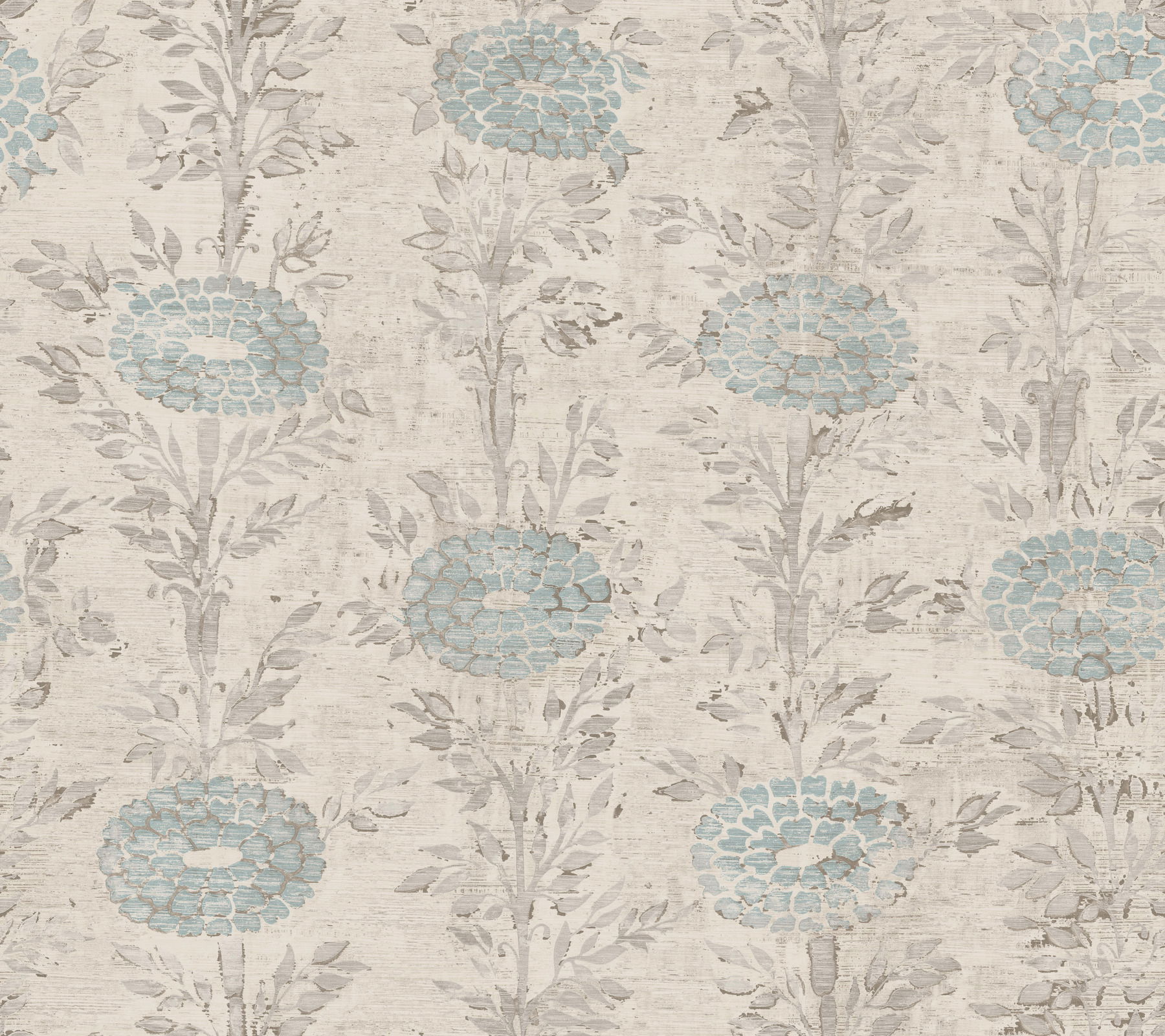 French Marigold Blue & White Wallpaper large image 