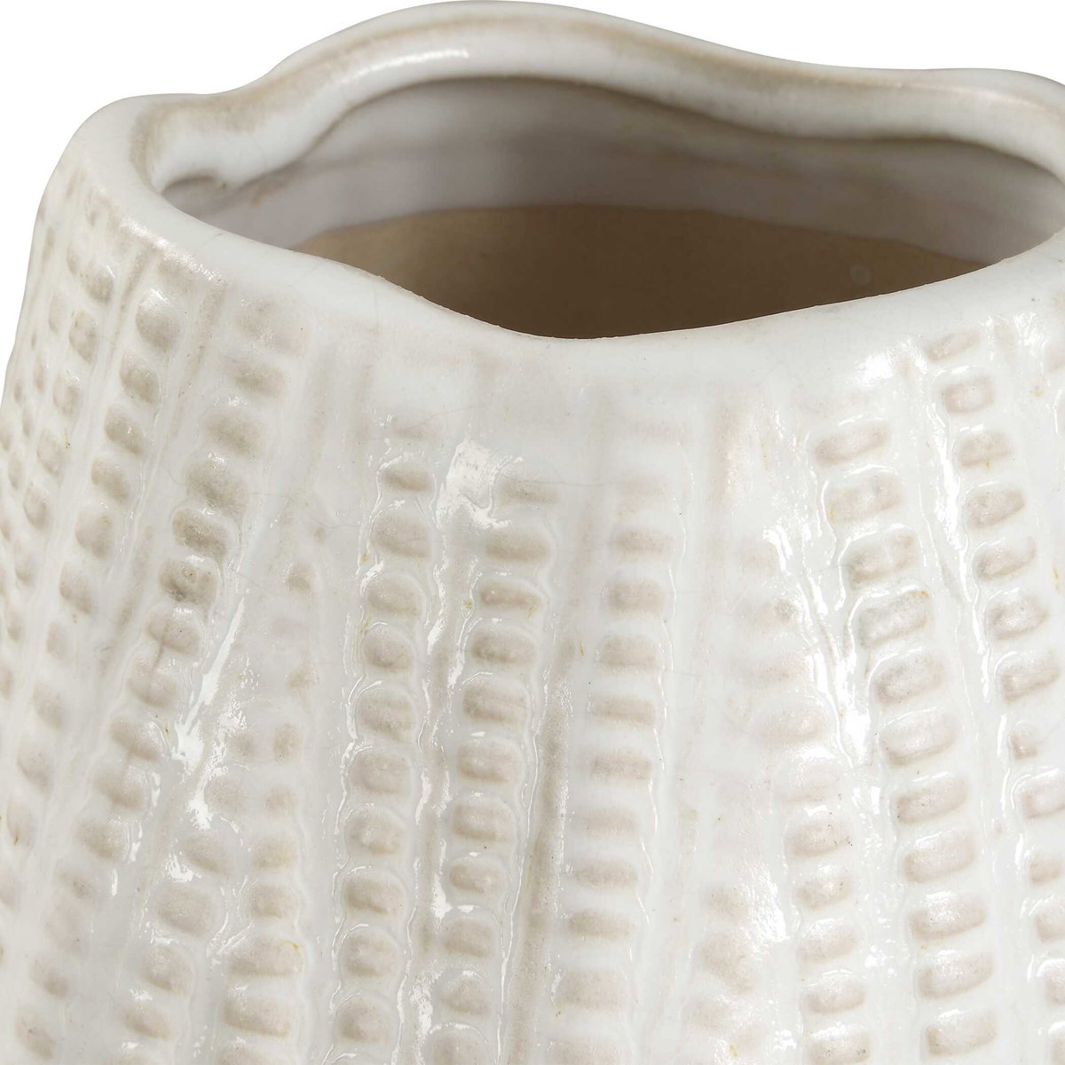 Echo Ridge White Vases Set/2, by Uttermost, 7.25" width x 14.75" height x 7.25" depth View 4