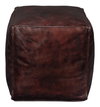 Sunday Afternoon Leather Cube Dark Brn, by Sarreid, 1'3" length x 1'3" width x 1'4" height thumbnail 2