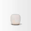 Siren Cream Fabric with Light Brown Wood Round Accent Stool thumbnail 4