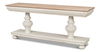 Hugo Console, Ant.White W/Natural Top, Console Table by Sarreid, 74" length x 20" width x 31" height thumbnail 1