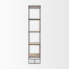 Morris 19.75 L x 15.0W x 72.5H Beige Wood with Black Metal Frame 4-Tier Shelving Unit, Shelving & Bookcase by Mercana, 19.75" length x 15" width x 72.5" height thumbnail 5
