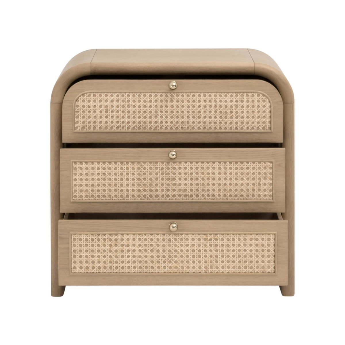 Cannes 3-Drawer Nightstand, by Essentials for Living, 28" width x 27" height x 18" depth View 2