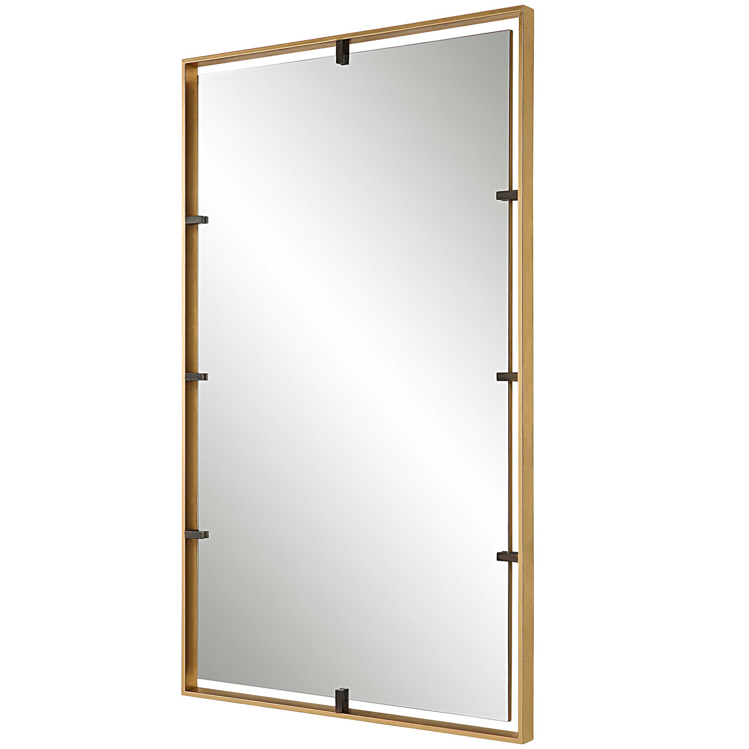 Egon Gold Wall Mirror, by Uttermost, 29.87" width x 50" height x 1.62" depth View 5