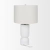 Everly   White Cement with Beige Shade Table Lamp, by Mercana, 15" length x 15" width x 27.5" height thumbnail 4