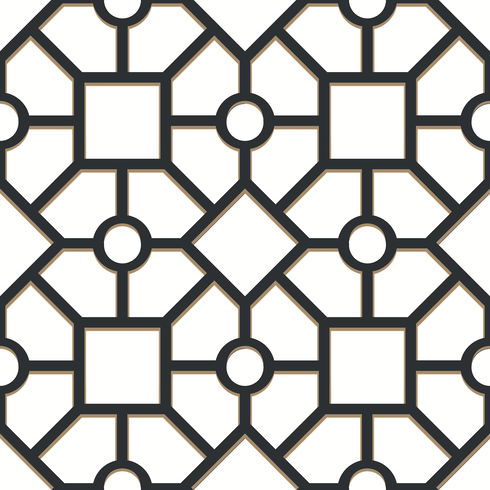 Hedgerow Trellis Black & Gold Peel & Stick Wallpaper