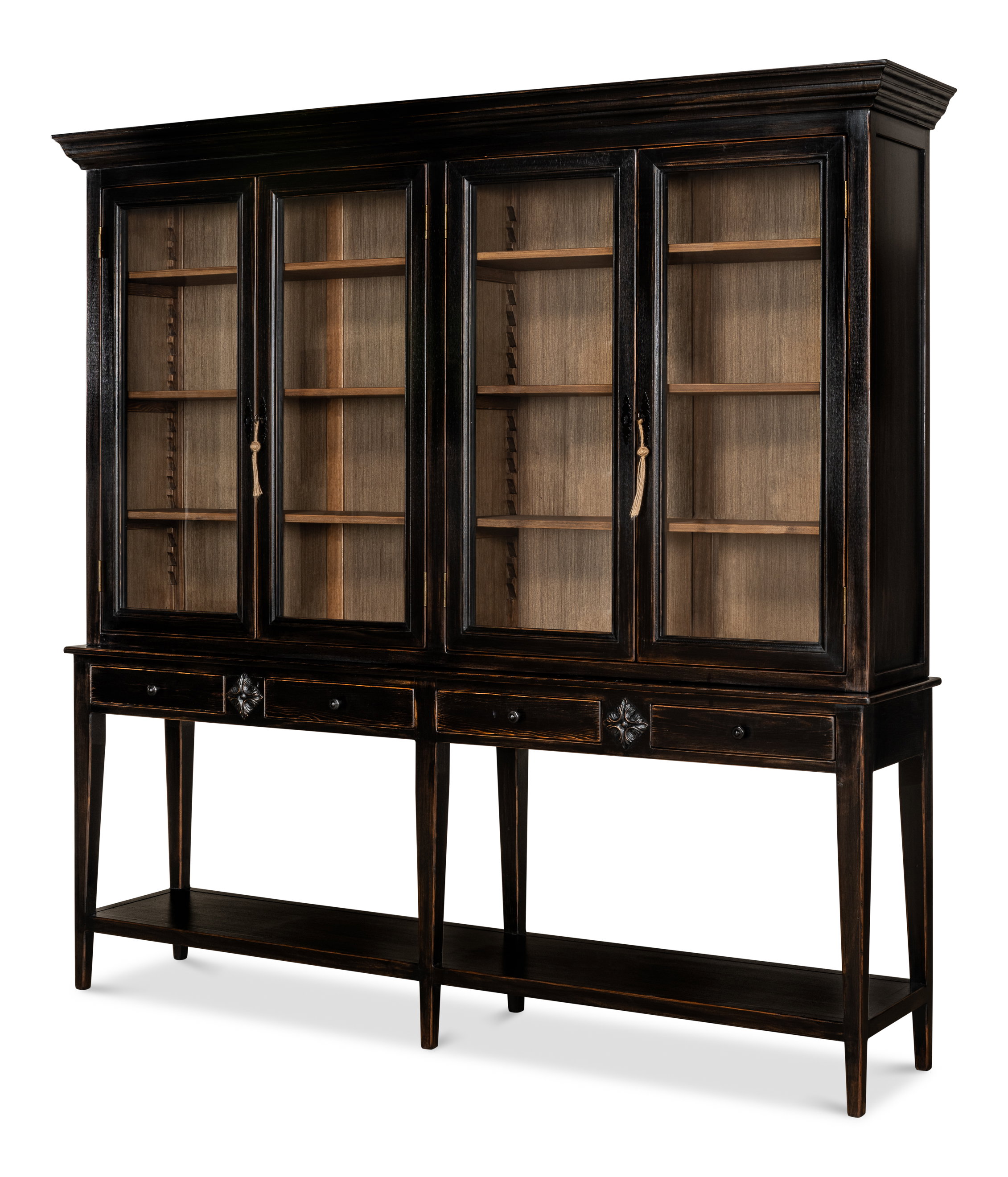 Beacon Hill Display Case, Ebony, Shelving & Bookcase by Sarreid, 88" length x 17" width x 85" height View 1