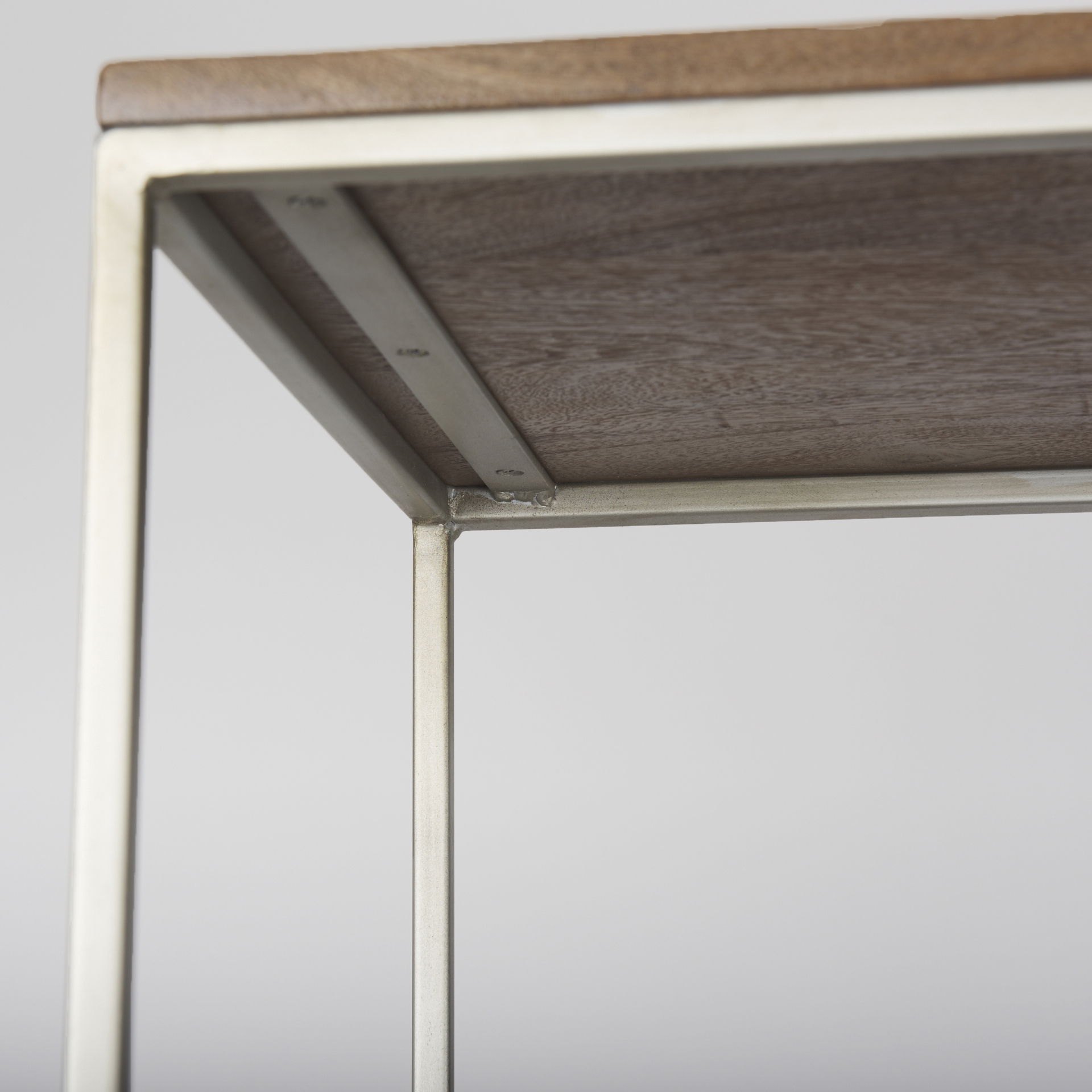 Morris III 47.25 X 15 X 75.5  Brown Wood and Silver Metal Frame 6 Shelf Shelving Unit, Shelving & Bookcase by Mercana, 47.25" length x 15" width x 75.5" height View 8