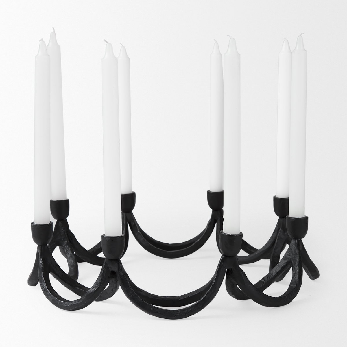 Seraph Round Candle Holder, Candles & Candle Holder by Mercana, 16" length x 16" width x 4.25" height View 2