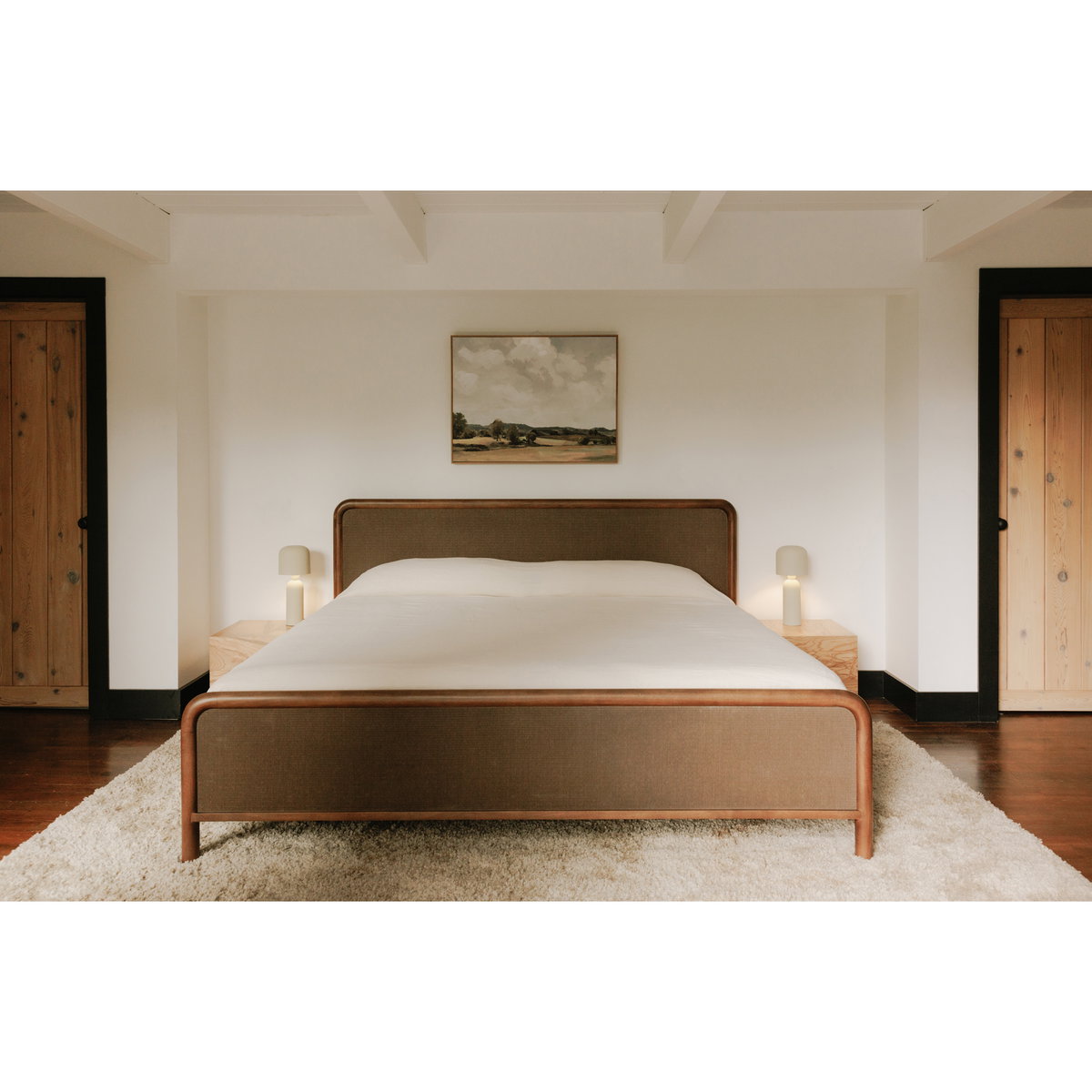 Rye Queen Bed Warm Brown, by Moe's Home, 66" width x 40.6" height x 84" depth View 10