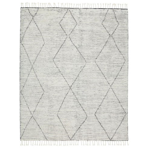 Ammil Hand-Knotted Trellis Cream/ Black Area Rug