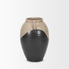 Tully Textured Matte Brown with Matte Black Short Ceramic Floor Vase thumbnail 4