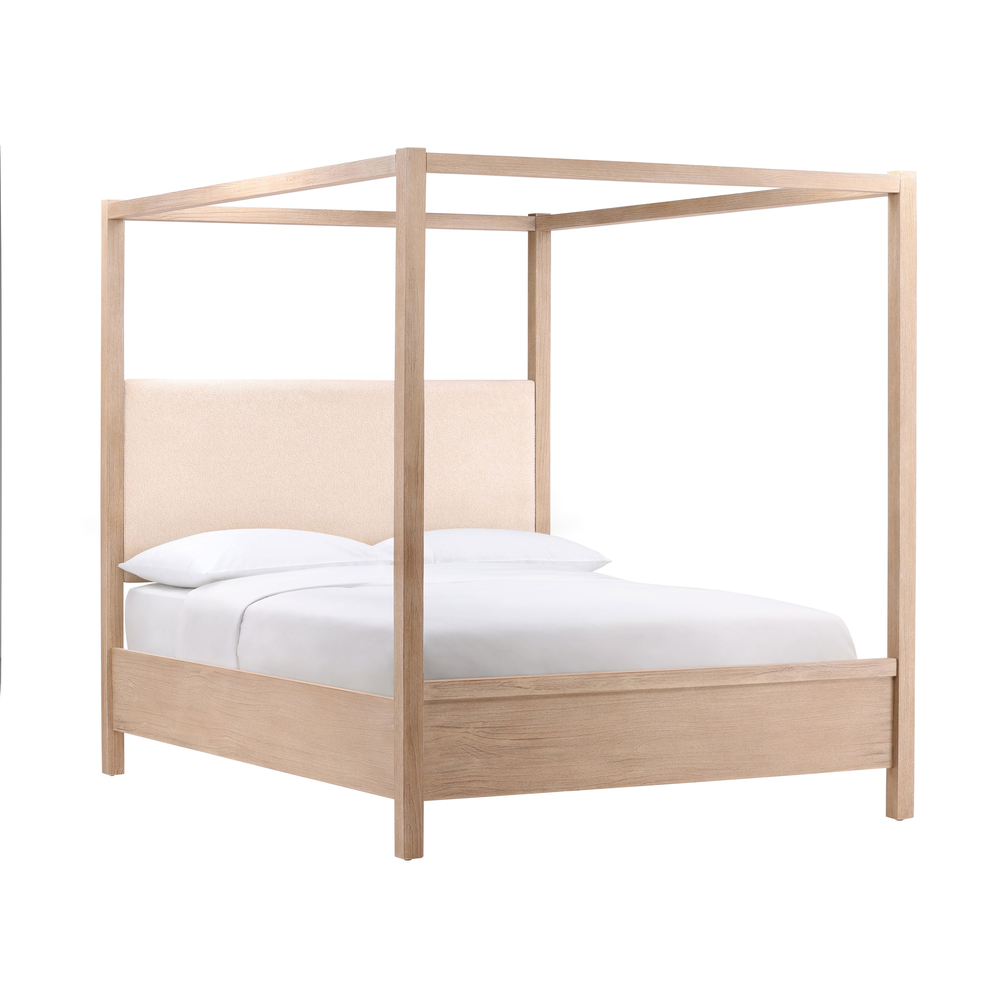 Emmalyn Bed King Light Warm Wash, by Dovetail, 80.51" width x 89.96" height x 85.71" depth View 1