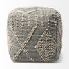 Brinket Gray/Cream Polyester Handwoven Square Pouf thumbnail 2