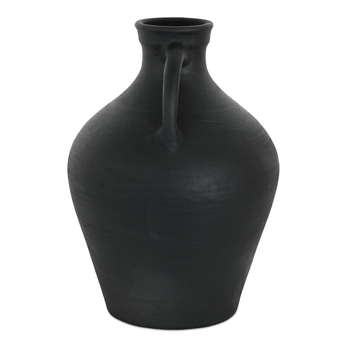Lyra Vase Black Terracotta, by Moe's Home, 9.5" width x 13" height x 9.5" depth View 3
