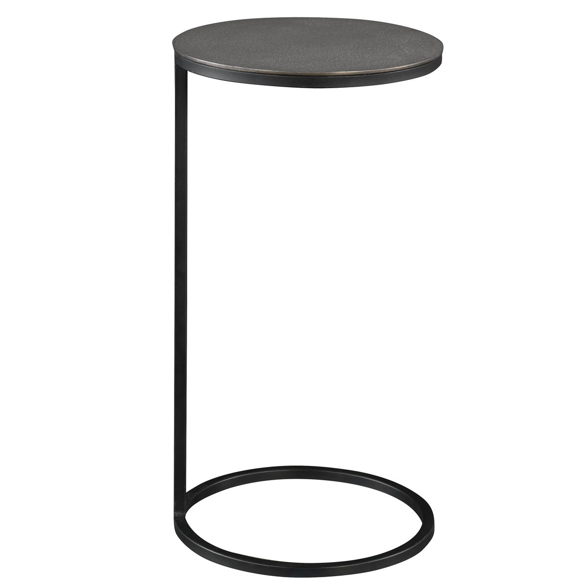 Brunei Nickel Accent/Drink Table, Side & End Table by Uttermost, 12.5" width x 24" height x 12.5" depth View 1
