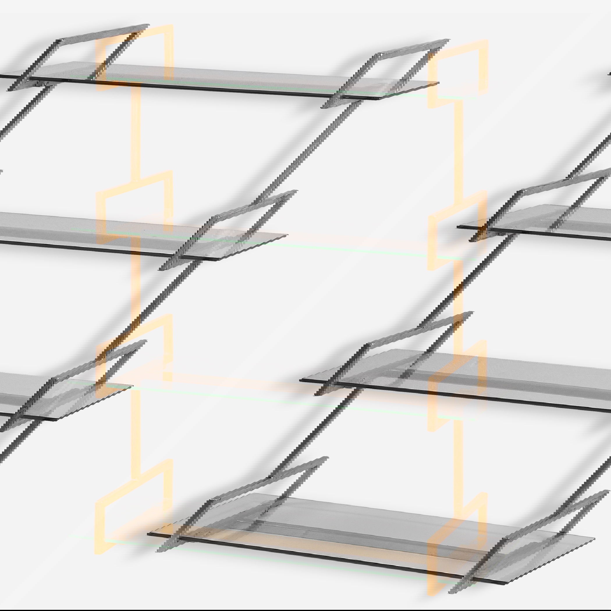 Auley Gold Wall Shelf, Sculptural Wall Art by Uttermost, 31.5" width x 39.5" height x 11.75" depth View 1