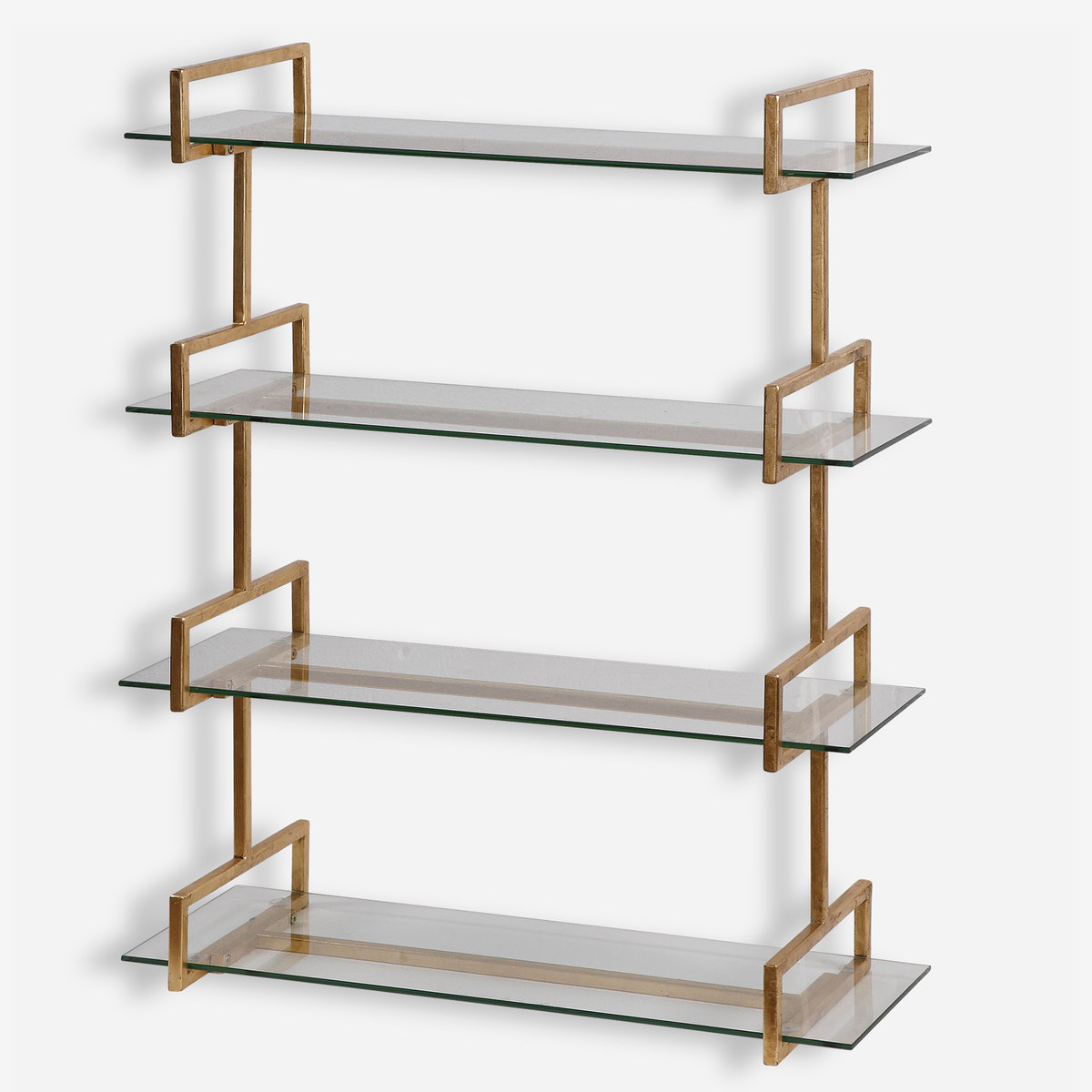 Auley Gold Wall Shelf, Sculptural Wall Art by Uttermost, 31.5" width x 39.5" height x 11.75" depth View 1