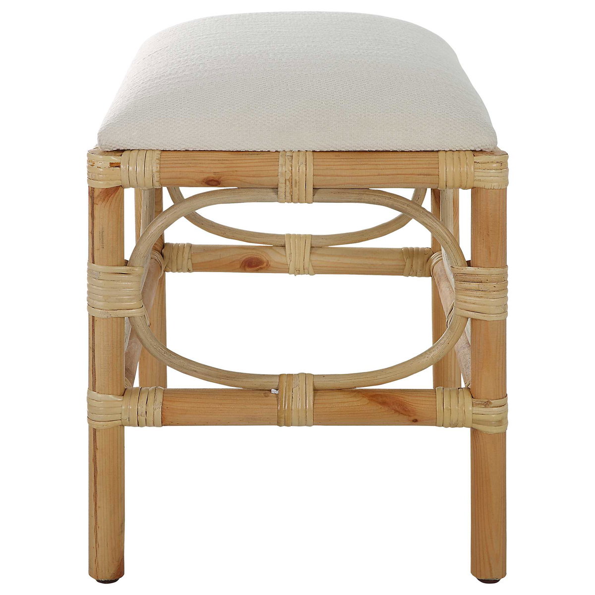 Laguna Small White Bench, Furniture by Uttermost, 24" width x 20" height x 16" depth View 6