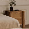 Treccia 2 Drawer Nightstand Oak, by Moe's Home, 27.5" width x 25.25" height x 21.5" depth thumbnail 12