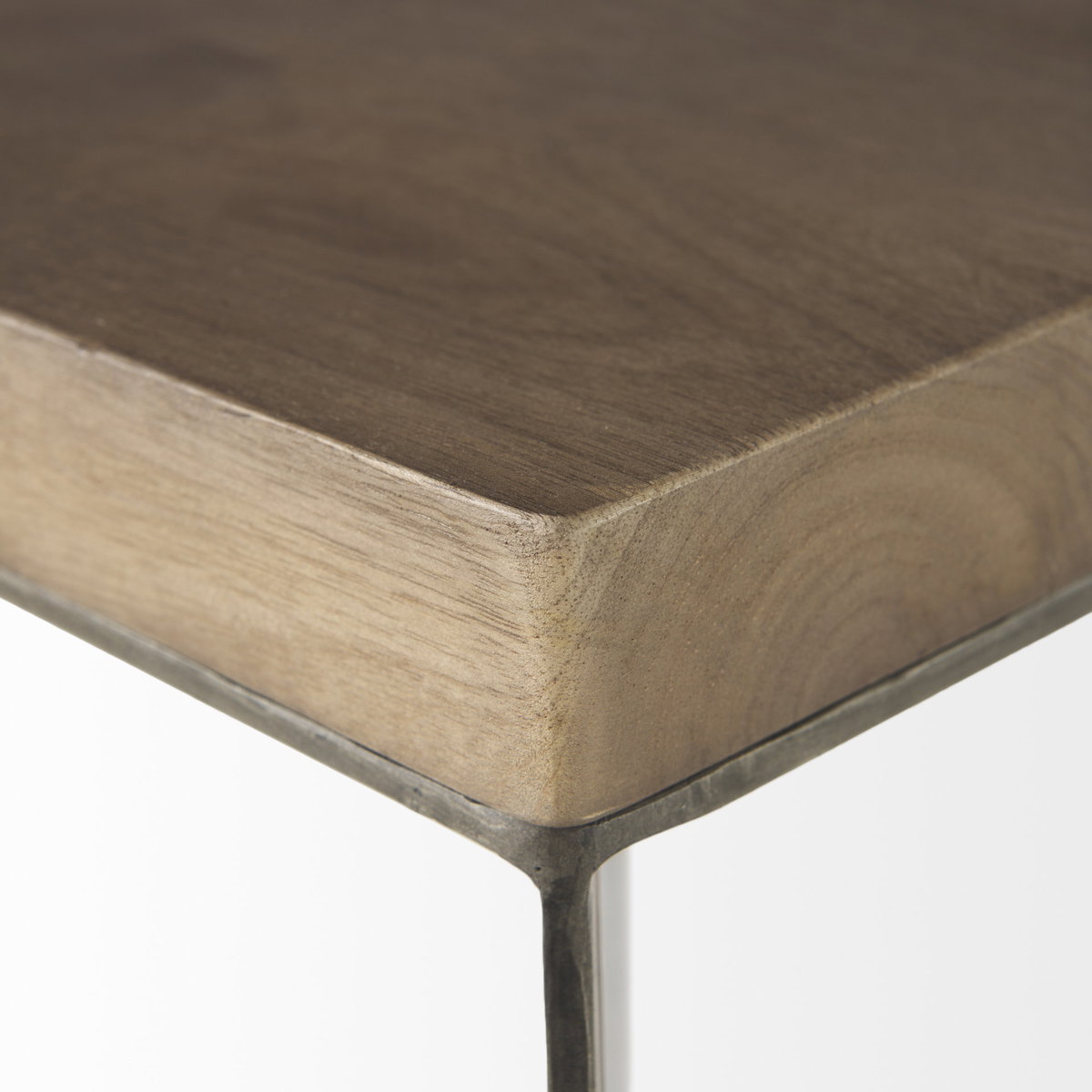 Faye (Set of 2) 19L x 19W x 26H Medium Brown Wood with Metal Base Accent Tables, Side & End Table by Mercana, 19" length x 19" width x 26" height View 11