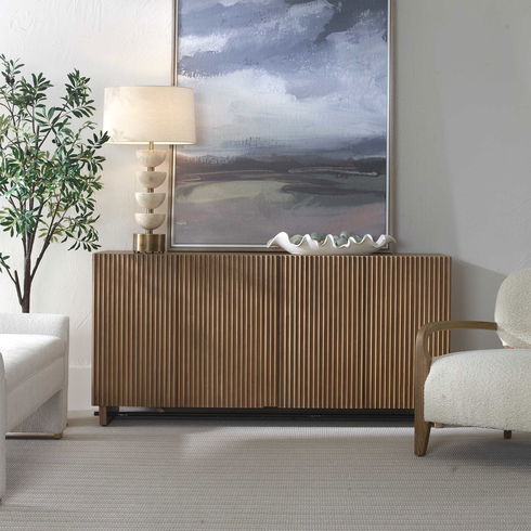 Kellem Natural Wood 4 Door Cabinet