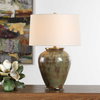 Olisa Brown Green Table Lamp, by Uttermost, 17" width x 25" height x 17" depth thumbnail 2