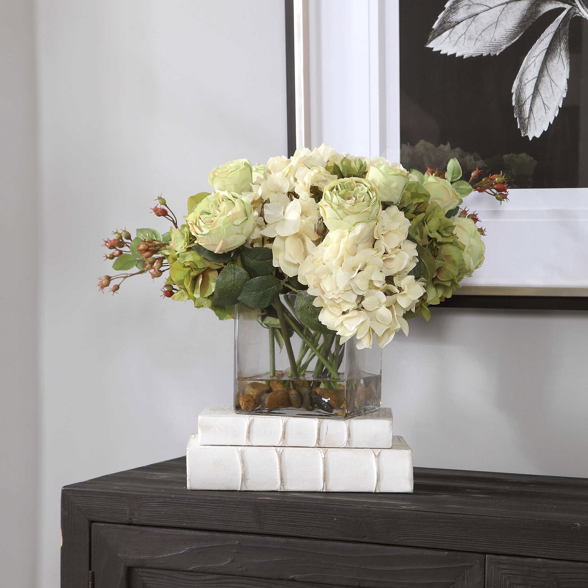 Cecily Hydrangea Bouquet, Artificial Plants & Flower by Uttermost, 15" width x 11" height x 13" depth View 2