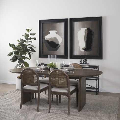 Isla 86.5"L x 39"W Oval Dining Table | Modern | Dark Brown Wood | Seats 6