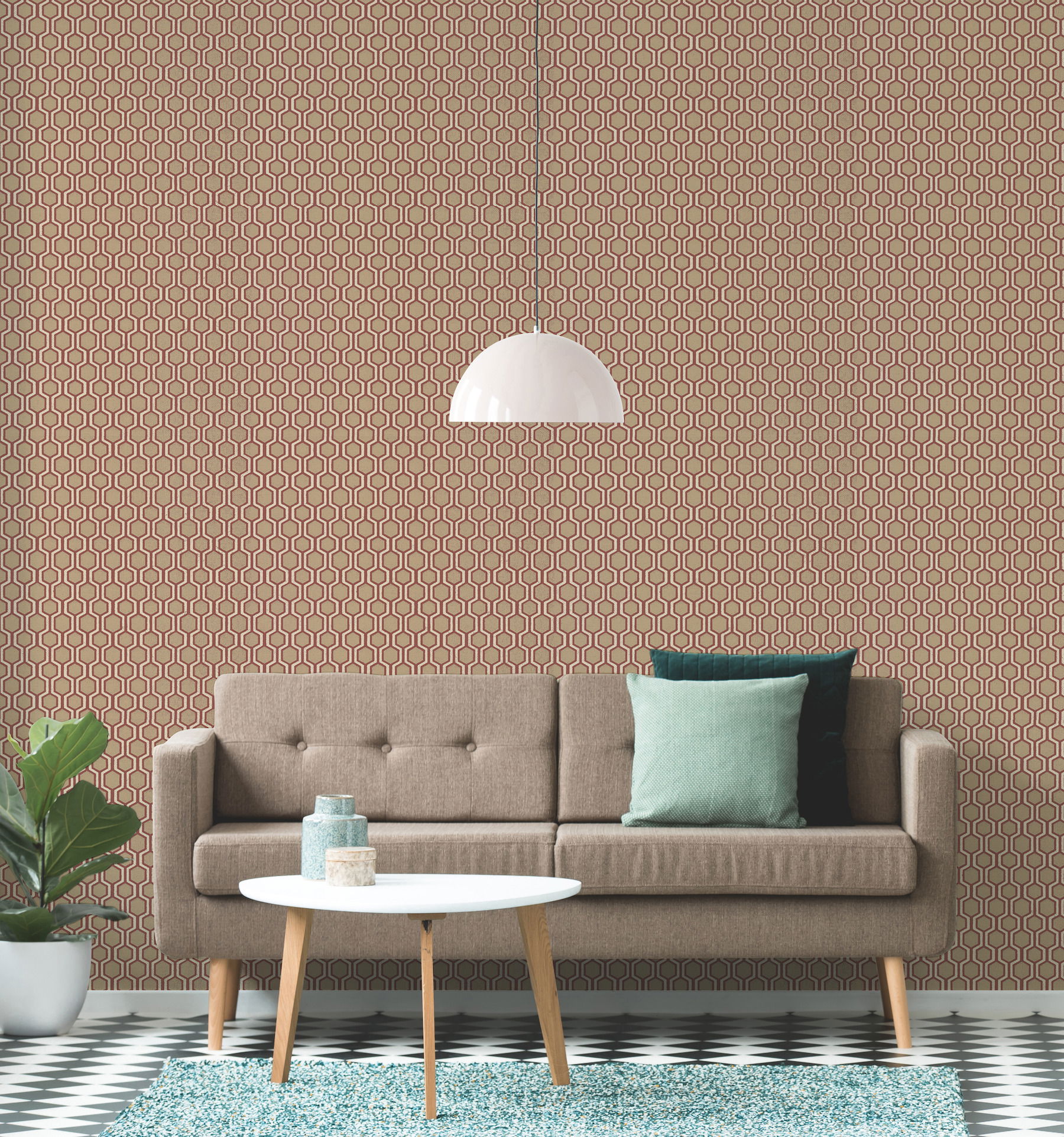 Bee Sweet Red Wallpaper, by York Wall, 27' length x 2'3" width x 0.02" depth View 3