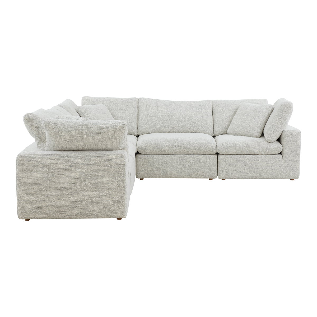 Terra Condo Classic L-shaped Modular Sectional Coastside Sand, Sectional Sofa by Moe's Home, 114" width x 32" height x 114" depth View 2