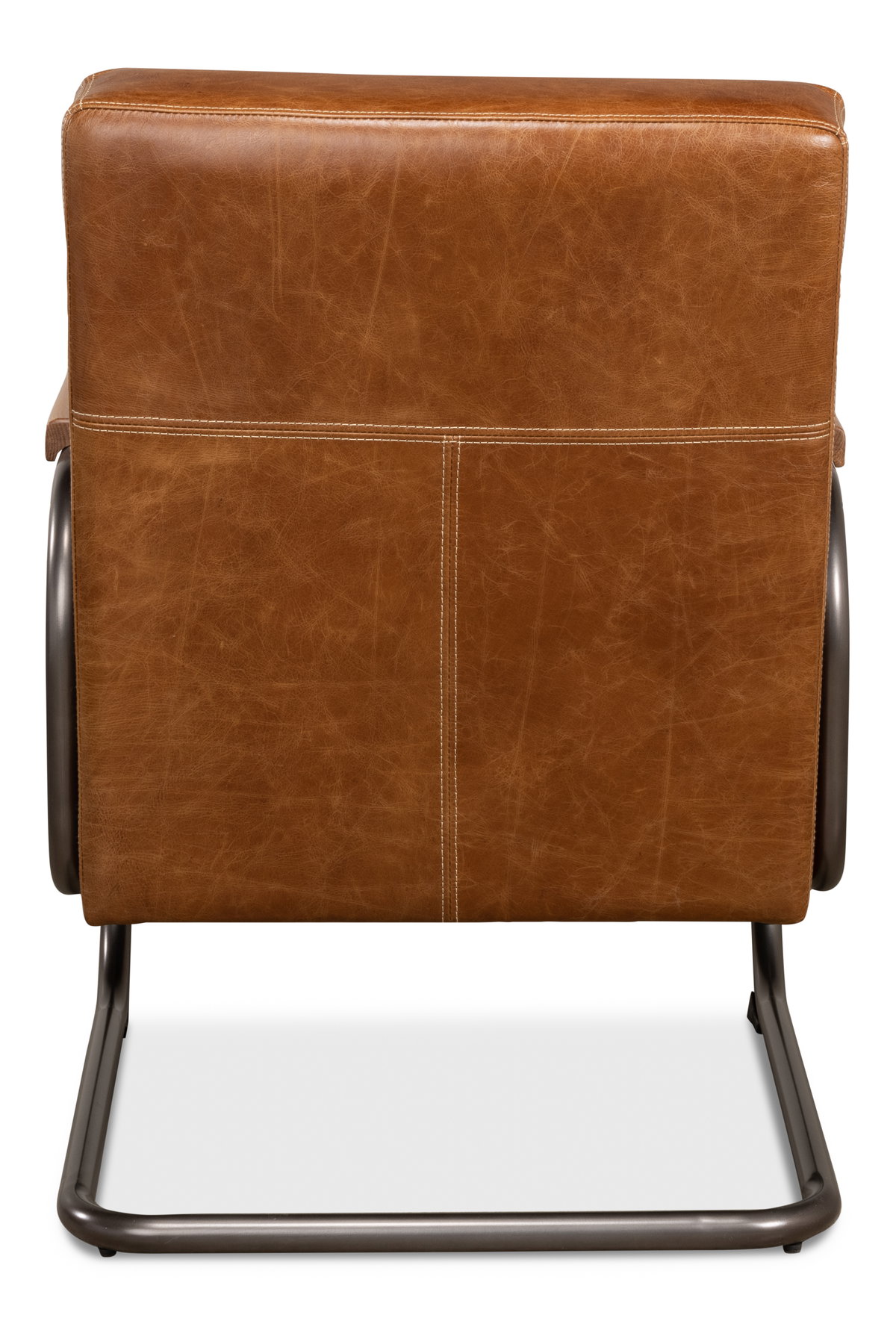 Beverly Hills Chair  Cuba Brown Leather, by Sarreid, 2'9" length x 2'4" width x 2'9" height View 11