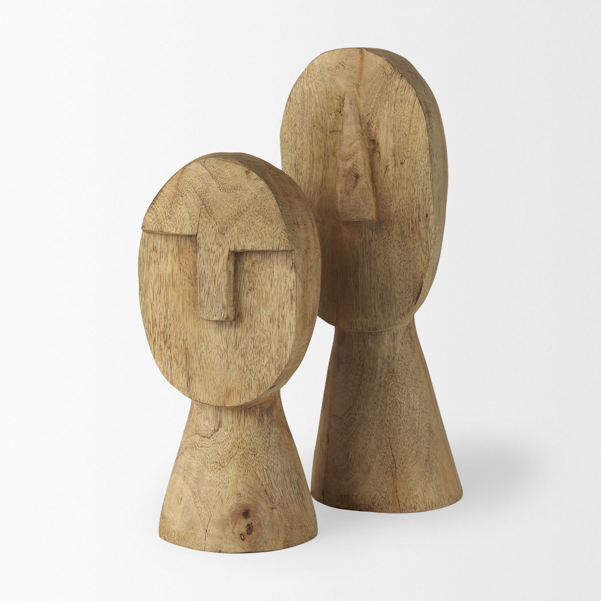 Ivan Medium Wooden Head Sculpture, Decorative Object by Mercana, 5.12" length x 4.72" width x 11.81" height View 15